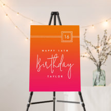 16. Geburtstag kühl Hot Pink und Orange Ombre
