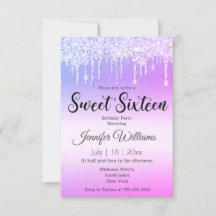 16 . Geburtstag lila rosa TropfGlitzer