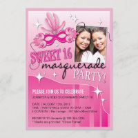 16. GEBURTSTAG-MASKERADE-EINLADUNG