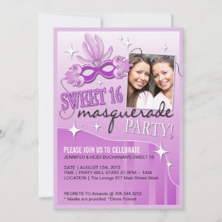 16 . GEBURTSTAG MASQUERADE INVITATION EINLADUNG