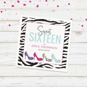 16 . Geburtstag Modern Glam Girly Birthday Serviette