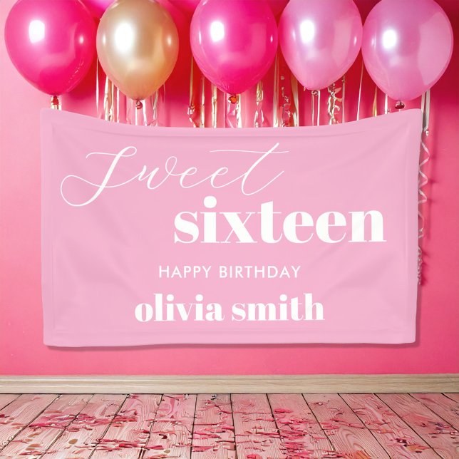 16 . Geburtstag Modern Pink 16. Geburtstag Banner (Von Creator hochgeladen)
