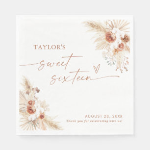 16 . Geburtstag Napkins, Terracotta Boho Sixteen Serviette