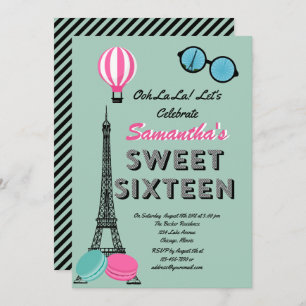 16 . Geburtstag Paris Happy Birthday Invitation Ca Einladung