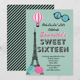16 . Geburtstag Paris Happy Birthday Invitation Ca Einladung