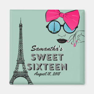 16 . Geburtstag Paris Theme Birthday Magnet
