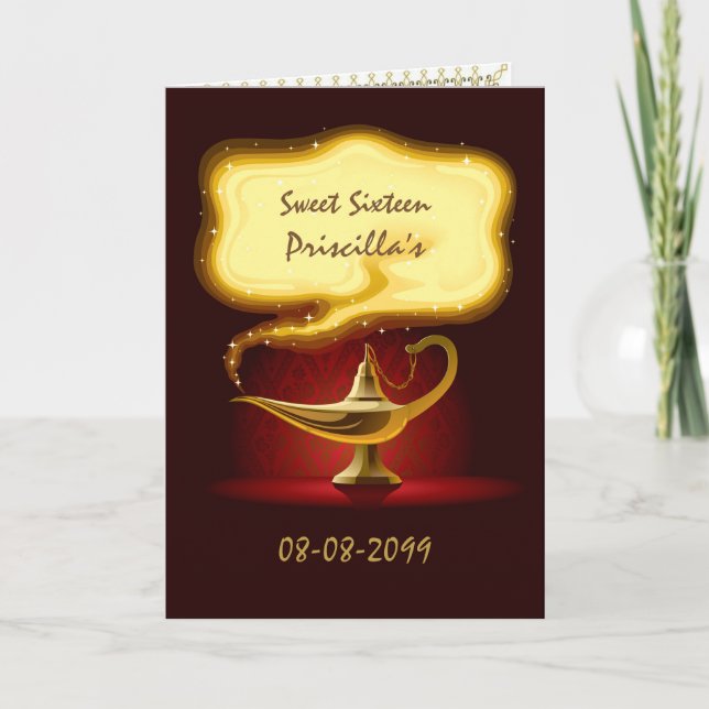 16 . Geburtstag Party Arabien, Marokkanisch,4 Gesi Einladung (Vorderseite)