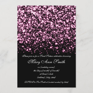 16. Geburtstag-Party-bezauberndes Mitternachtsrosa Einladung