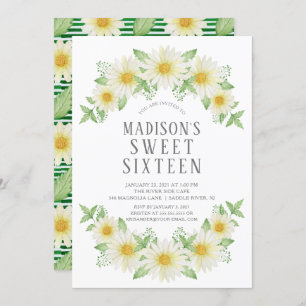 16 . Geburtstag Party Einladung frischen Daisy Flo