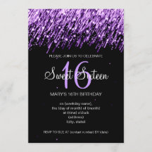 16 . Geburtstag Party Fallende Sterne Lila