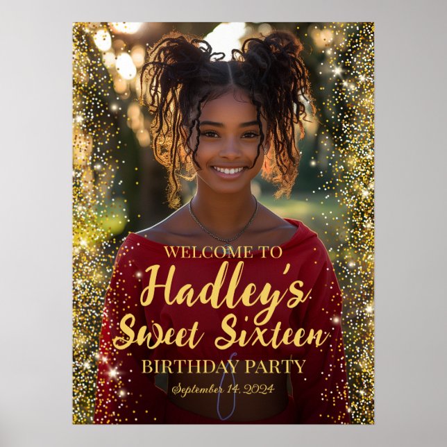 16 . Geburtstag Party Foto Begrüßungszeichen Poster (Vorne)