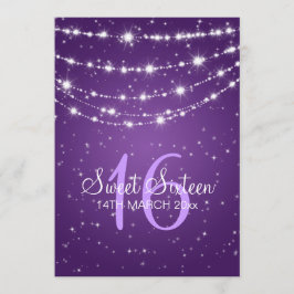 16 . Geburtstag Party-Funkkette Lila Einladung