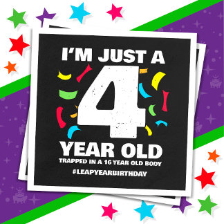 16. Geburtstag Party gefangen Leap Year Day 29. Fe Serviette