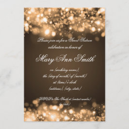 16. Geburtstag-Party-Goldfunkelnde Lichter Einladung