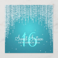 16. Geburtstag-Party-Nacht blenden Blau