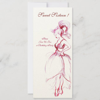 16 . GEBURTSTAG PARTY, rosa, rosa, gespürt Einladung