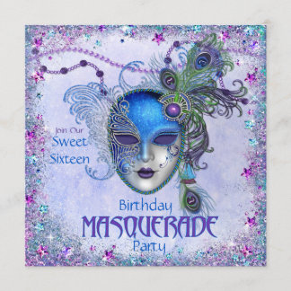 16 . Geburtstag Peacock Masquerade Party Einladung