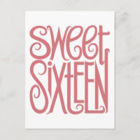 16 . Geburtstag Pink Postcard
