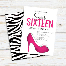 16 . Geburtstag Pink Shoes Geburtstagsparty Einladung