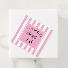 16 . Geburtstag Pink Stripe Classic Chic Geschenkanhänger