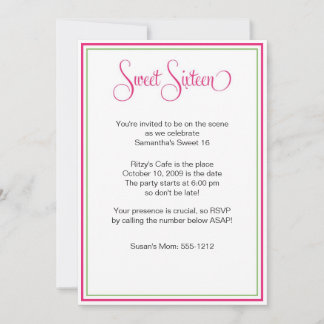 16 . Geburtstag Preppy Birthday Party Einladung