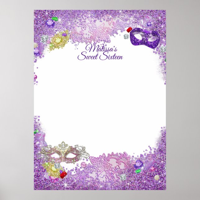 16 . Geburtstag, Quinceanera, Masquerade anmelden Poster (Vorne)