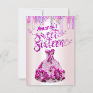 16 . Geburtstag Rose Blumendress Royal Unicorn Tro Einladung