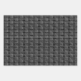 16. Geburtstag Schwarz-weiße Typografie-Zahlen Geschenkpapier Set