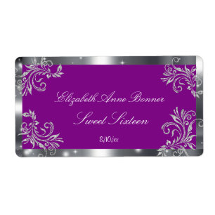 16 . Geburtstag, Silberer Glitzer, Custom, Water