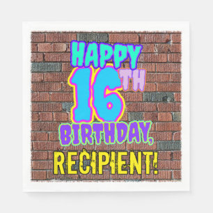 16. Geburtstag ~ Spaß, Urban Graffiti Inspiriert Serviette