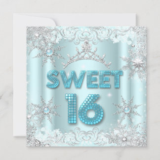 16 . Geburtstag Sweet 16 Aquamarine Schneeflocke S Einladung