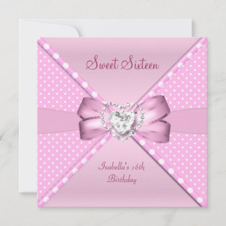 16 . Geburtstag Sweet 16 Birthday Party Pink Spot Einladung