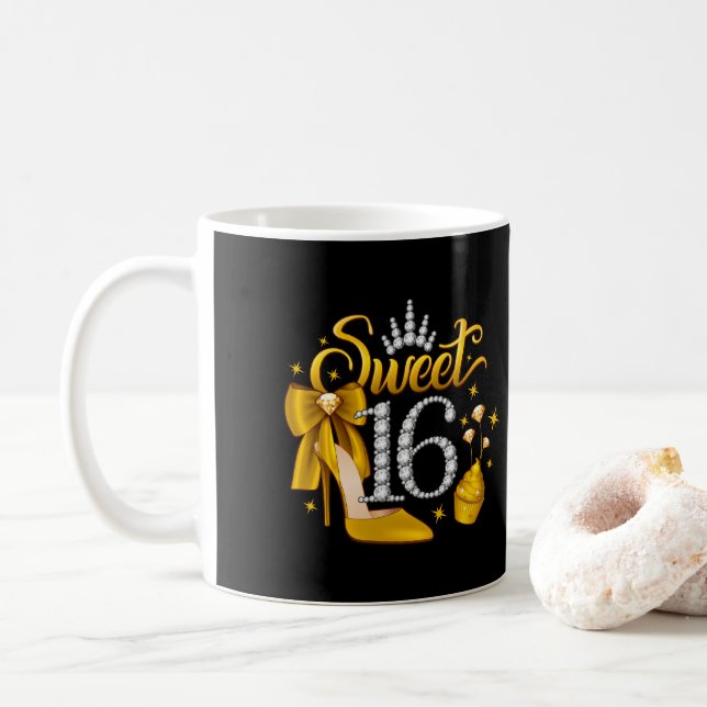 16. Geburtstag Sweet 16 Girl’s Kaffeetasse (Mit Donut)