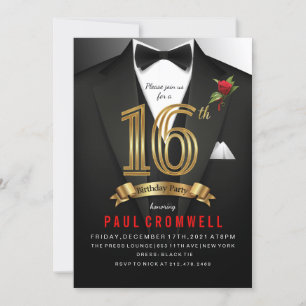 16. Geburtstag Sweet 16 Smoking Einladung