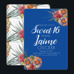 16 . Geburtstag Tropenfarben Einladung<br><div class="desc">Süßes 16 Party Einladungen Wasserfarben</div>