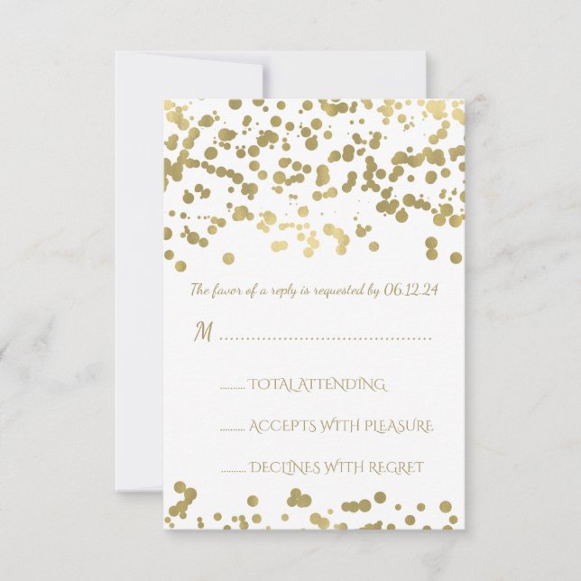 16 . Geburtstag UAWG Gold Foil Confetti RSVP Karte (Vorderseite)