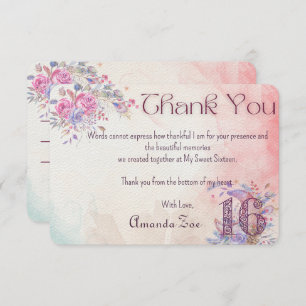 16 . Geburtstag Vielen Dank Dankeskarte
