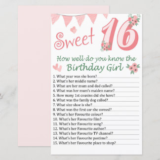 16. Geburtstag Wie gut kennst du den Geburtstag?