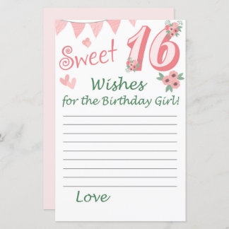 16. Geburtstag Wünsche für das Geburtstagsmädchen