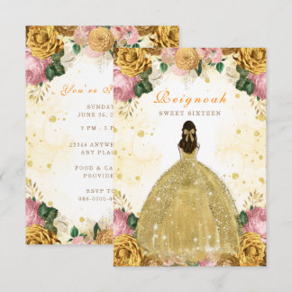 16 . Geburtstag Yellow Birthday Einladungskarte