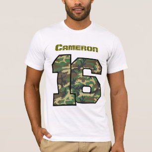16. Geburtstags-Camouflage ein Jahr-individueller T-Shirt