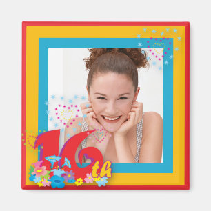16. Geburtstags-Foto-Rahmen-Magnet Magnet