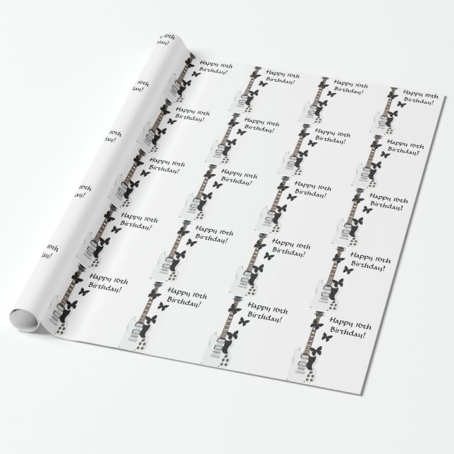16. Geburtstags-, Gitarren-u. Geschenkpapier (Ungerollt)