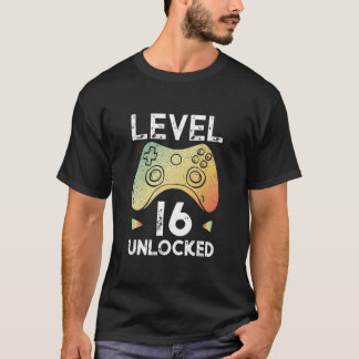 16. Geburtstags-Jungegamer-Shirt-Niveau 16 T-Shirt