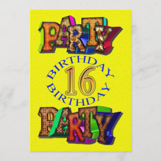16. Geburtstags-Party Einladung