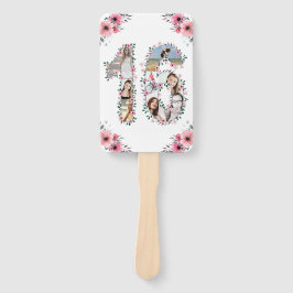 16. Geburtstagsfoto Collage Pink Girl Blume White Fächer