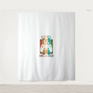 16. Geburtstagsgeschenk Herren Level 16 Freigescha Wandteppich