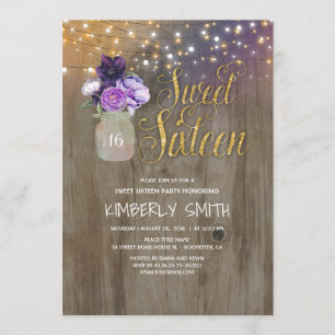 16 Geburtstagsparty - 16 . Geburtstag Mason Jar Li Einladung