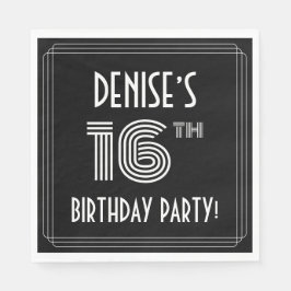 16. Geburtstagsparty: Art-Déco-Stil + Individuelle Serviette