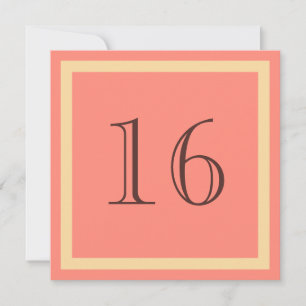 16. Geburtstagsparty Einladung - Lachskoralle